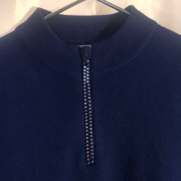 Festive Purple Sweater Dazzled w/Rhinestone Zipper - Picture 2 of 7